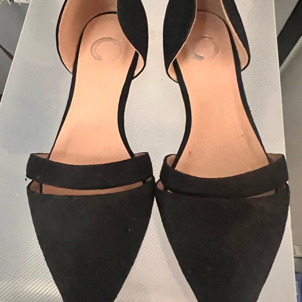Nordstrom Black Suede Flats with Pointed Toe